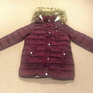 Burgundy Abercrombie Girls Parka